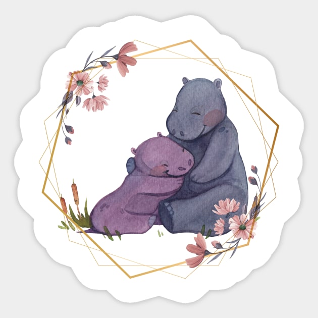 Hippynest Hippo Sticker by NICHE&NICHE